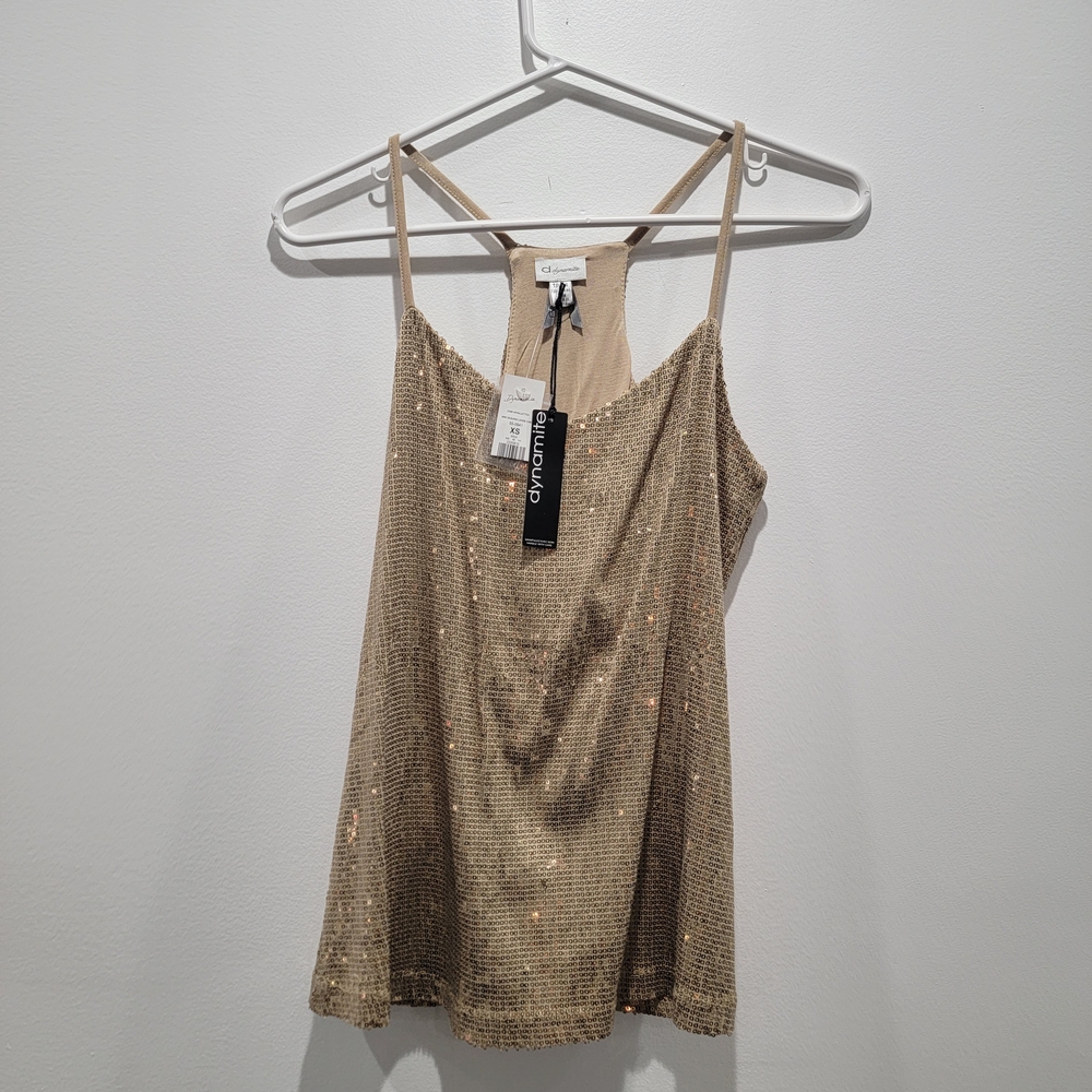 Dynamite Gold Sequin Camisole Sz XS